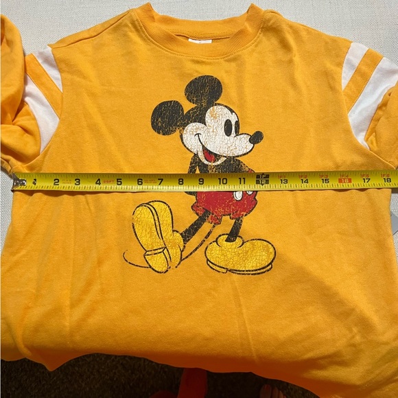 Disney NWT Yellow Mickey Mouse Sporty Graphic Long Sleeve Sweatshirt Size Small - Picture 6 of 9